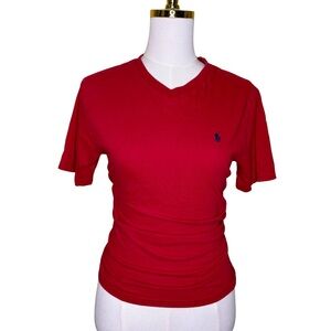 Polo Ralph Lauren Women's Red V-Neck Tee